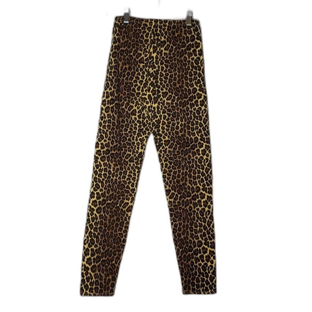 Styles To Go Leggings Womens Small Brown Leopard Animal Print Stretch Pants USA
